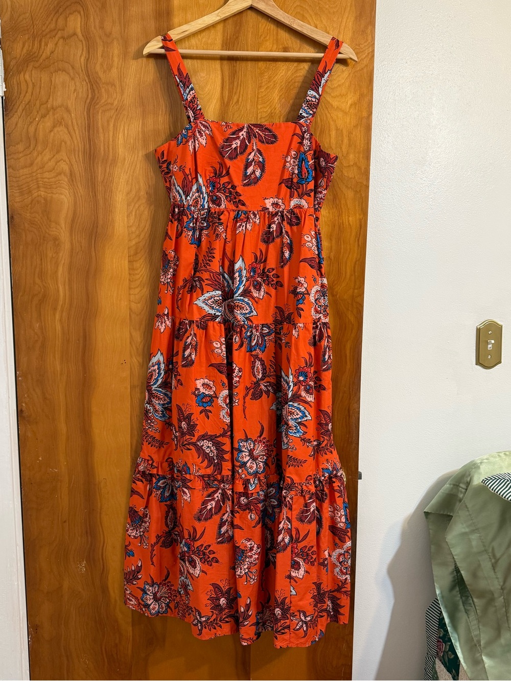 Rhode Bright Orange Floral Maxi Sundress